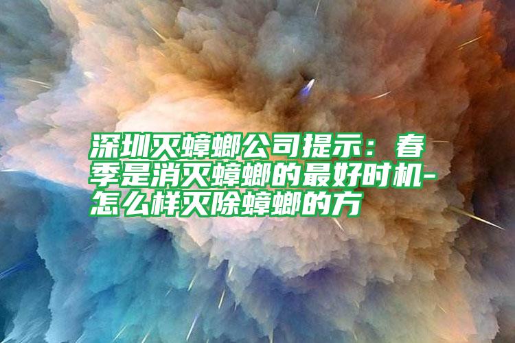 深圳滅蟑螂公司提示:春季是消滅蟑螂的最好時機(jī)-怎么樣滅除蟑螂的方