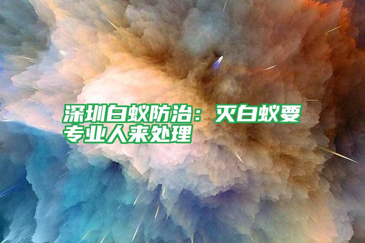 深圳白蟻防治:滅白蟻要專業(yè)人來處理