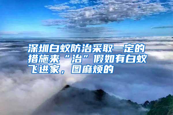 深圳白蟻防治采取一定的措施來“治”假如有白蟻飛進家,圖麻煩的