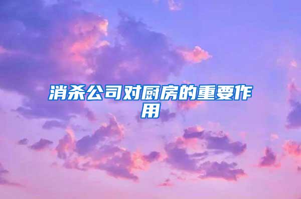 消殺公司對廚房的重要作用